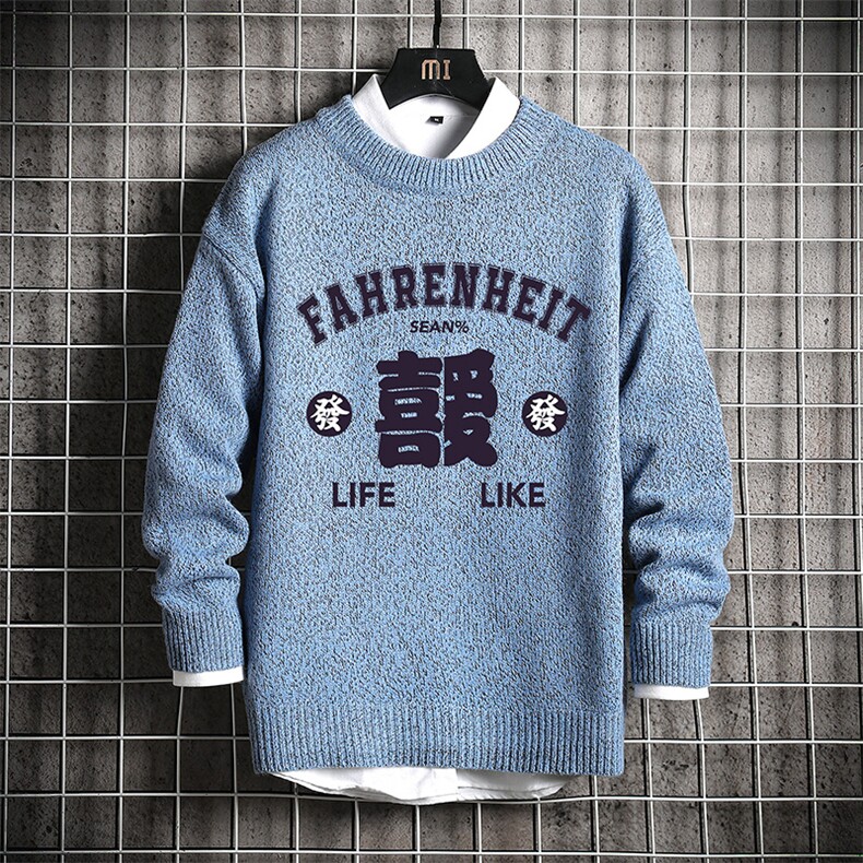 加厚加绒毛衣男大码毛线衣男针织衫M19256-P45加绒款-P65网格,男装针织衫/毛衣,电商A040A