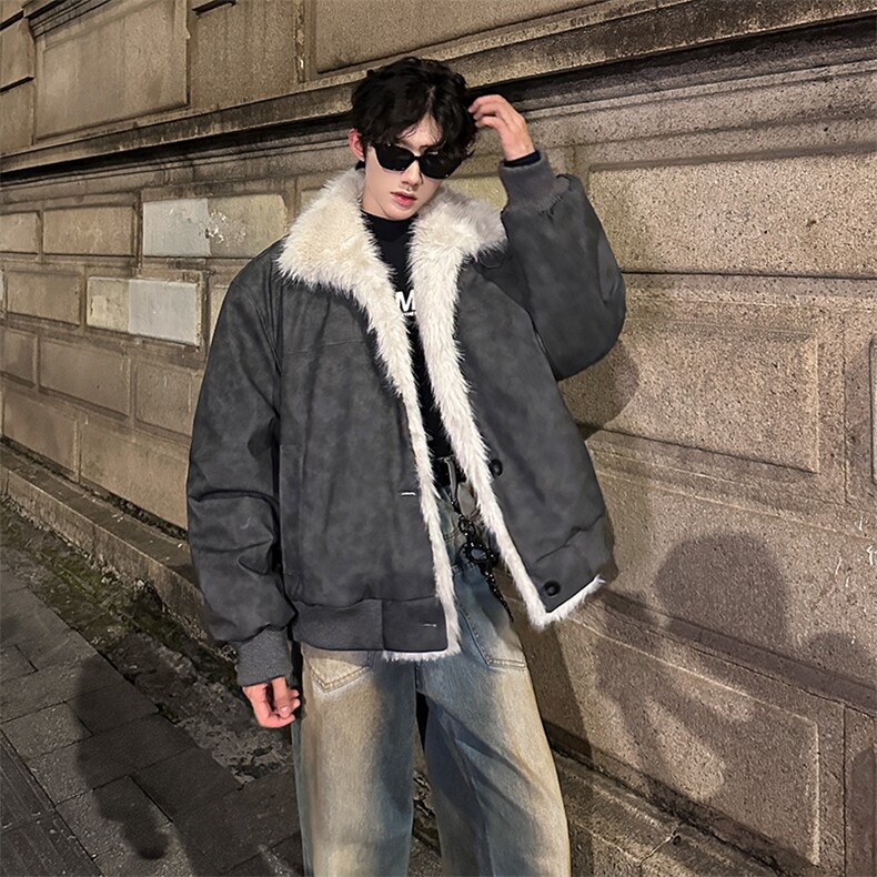 405A美式高街大毛领短款棉衣座山雕棉服MY25809-特批100控178,男装棉衣,星座405A