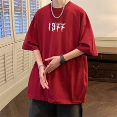 抖音得物二开现货220克夏装重磅美式高街宽松短袖t恤MT101，男装T恤，电商A486-1