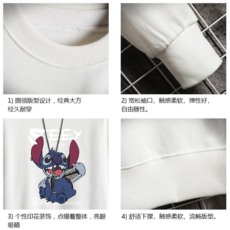 S6038-P28加绒款-P33秋季圆领卫衣男大码韩版宽松长袖外套网格,男装卫衣,电商A040A