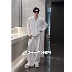 抖音原版面料高级复古加绒直筒休闲裤宽松长裤K1009-P72（网图）图片