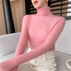 打底衫女秋冬内搭高领套头保暖长袖羊绒针织毛衣，女装羊绒衫，云暖羊山羊绒