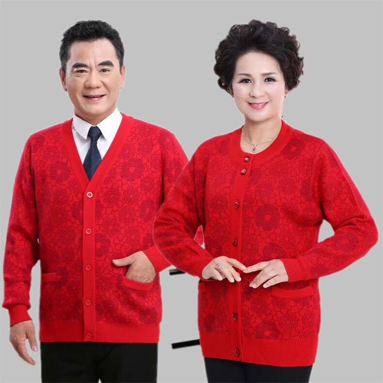 2026年秋季加厚时尚百搭通勤简约休闲洋钱情侣装开衫外套，女装中老年女装，亚东羊绒制品