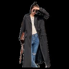 现货271-9719新款明线撞色风衣，女装风衣，浙宝271