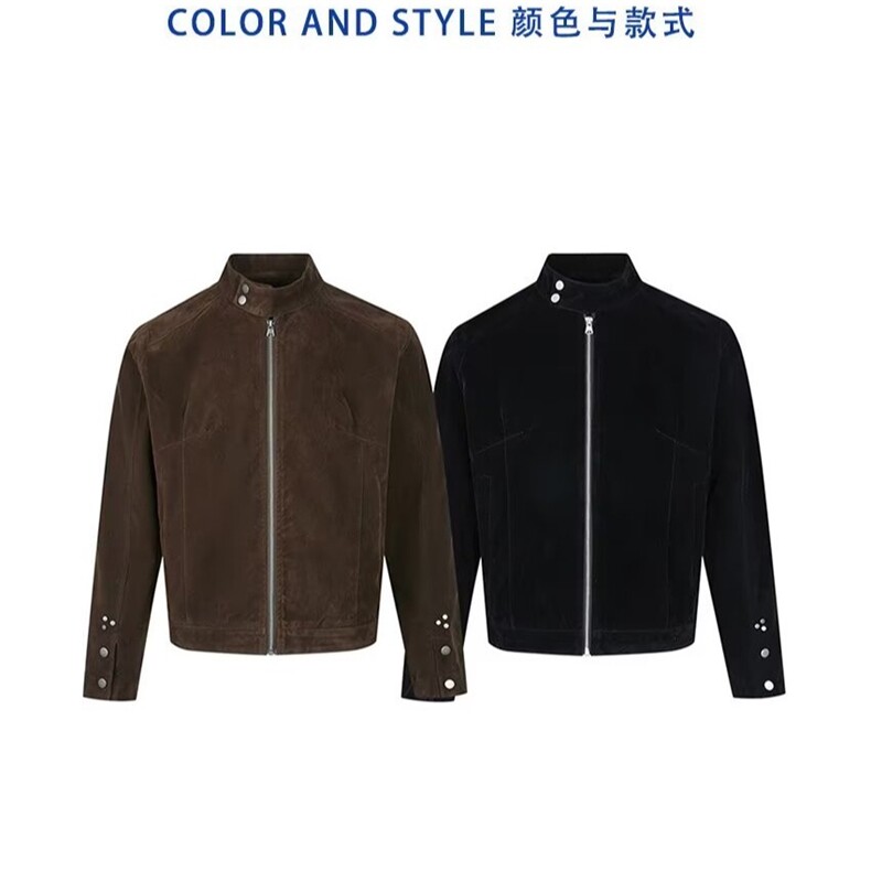JK32-P72鹿皮绒复合高克重外套,女装短外套,电商B323A