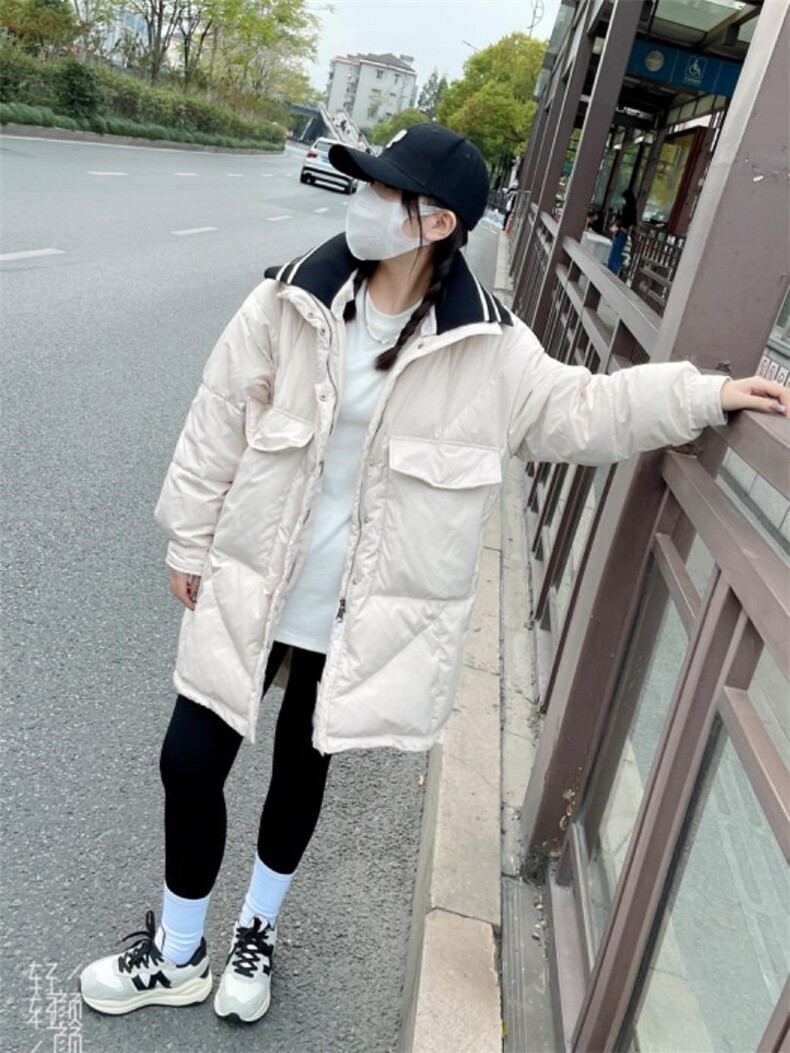 韩版中长款羽绒服，女装羽绒服，玩美