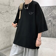 Q11238-P30春夏季七分袖t恤男大码五分袖男短袖中袖大皂风，男装T恤，电商A040