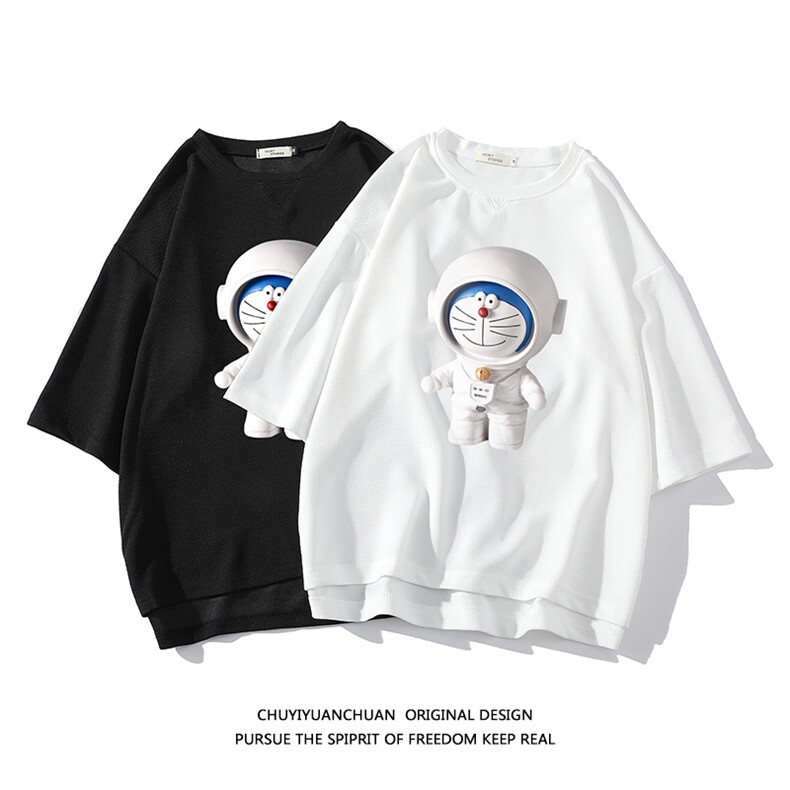 NASA叮当猫春夏季七分袖t恤男大码五分袖短袖中袖白底Q11233-P30,男装T恤,电商A040A