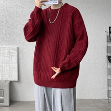 8XL-M圆领毛衣男秋冬季宽松慵懒套头麻花针织衫毛线衣MY19005P68，男装针织衫/毛衣，电商B312