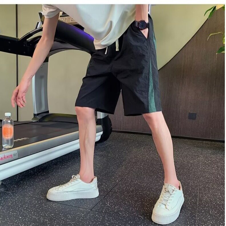 薄款速干短裤男百搭宽松直筒运动工装五分裤子男士休闲松紧腰中裤,男装休闲裤,电商B212（原钱塘6029）