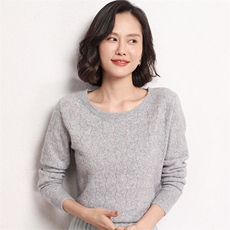 时尚潮流长袖35%羊绒通勤保暖舒适2024年秋季新款百搭羊绒衫女，女装羊绒衫，艾米娇羊绒