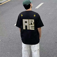 万针全刺绣工艺抖音得物高品质260克重磅纯棉双纱美式高街短袖T恤，男装T恤，电商A486