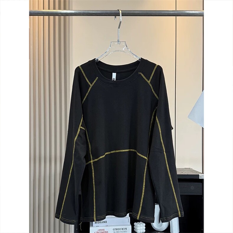 高品春季德绒拼色哈苏线长袖软糯舒适打底衫男女A1350-P53,男装T恤,星座1505