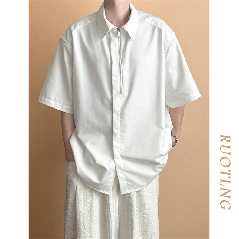 现货新款潮牌个性短袖衬衣男上衣质感五分袖衬衫A351-AC2457-p65，男装T恤，电商A351