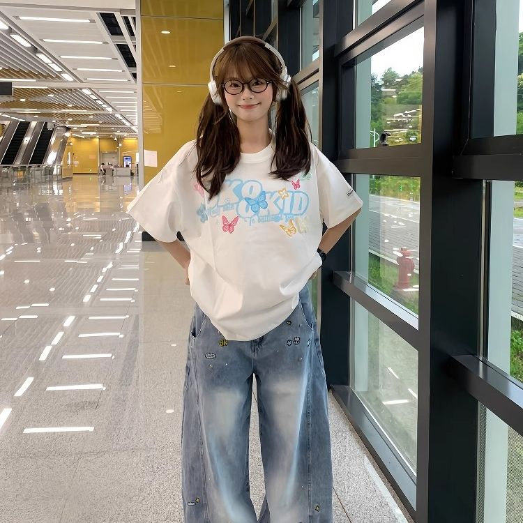 H0867-P35印花+订标+订蝴蝶辅料220克休闲短袖T恤男女同款,女装T恤,星座617A-2