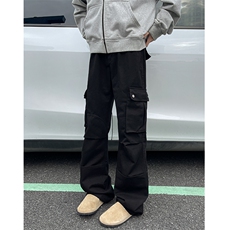 K859-P60美式复古vibe裤子高街工装裤直筒宽松cleanfit伐木阔腿裤，男装休闲裤，电商B327