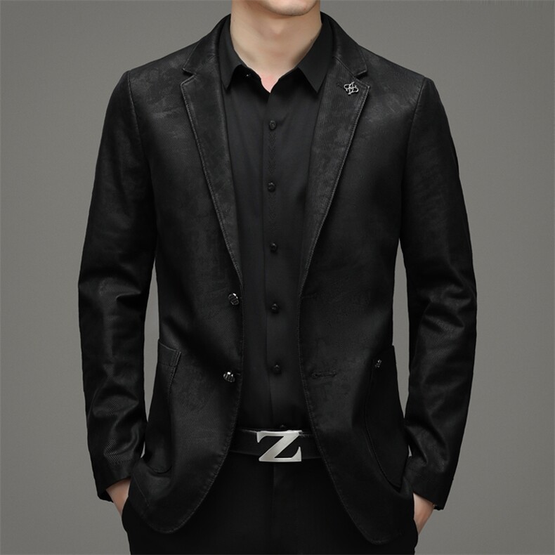 2023春秋新款男士高档修身绒布时尚西装潮流外套JZL606-P205,男装西服,星座1105-3