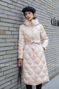 时尚修身版长款羽绒服90绒，女装羽绒服，水恋百合