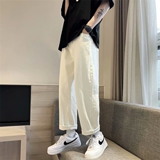 夏季新款休闲裤男潮牌宽松直筒ins港风高街坠感bf九分裤K2710-P35，男装休闲裤，星座1008