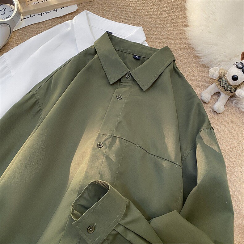 25年春季纯色衬衫长袖大码宽松落肩现货DS-C323-1-2207-特批35，男装衬衫，电商C323-1