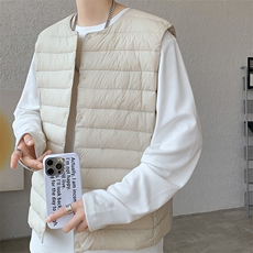 8XL-M轻薄羽绒服马甲男背心内胆90白鸭绒马夹外套YRFC07P98控138，男装背心/马甲，电商D206-1