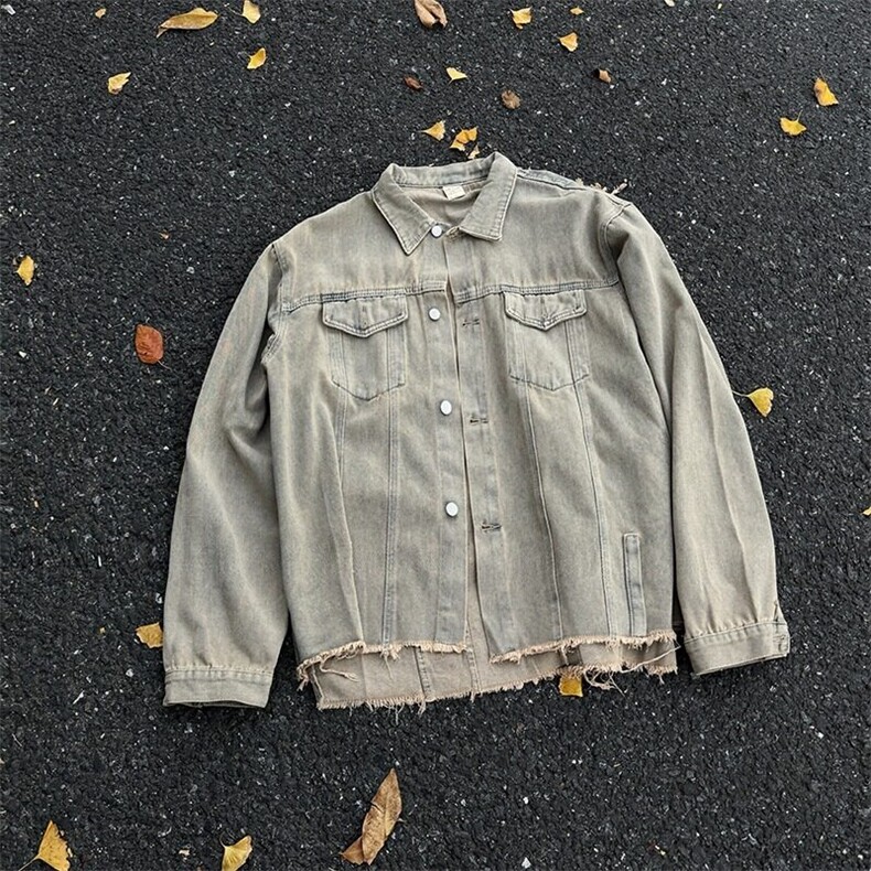 春季复古水洗重工牛仔男士痞夹克A613-p68，男装夹克，星座910B