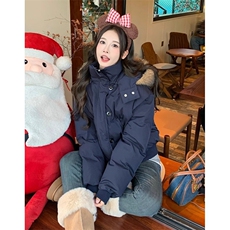 大毛领棉服女冬季新款加厚保暖短款显瘦连帽外套M206，男装棉衣，星座1116A（原606A-3）