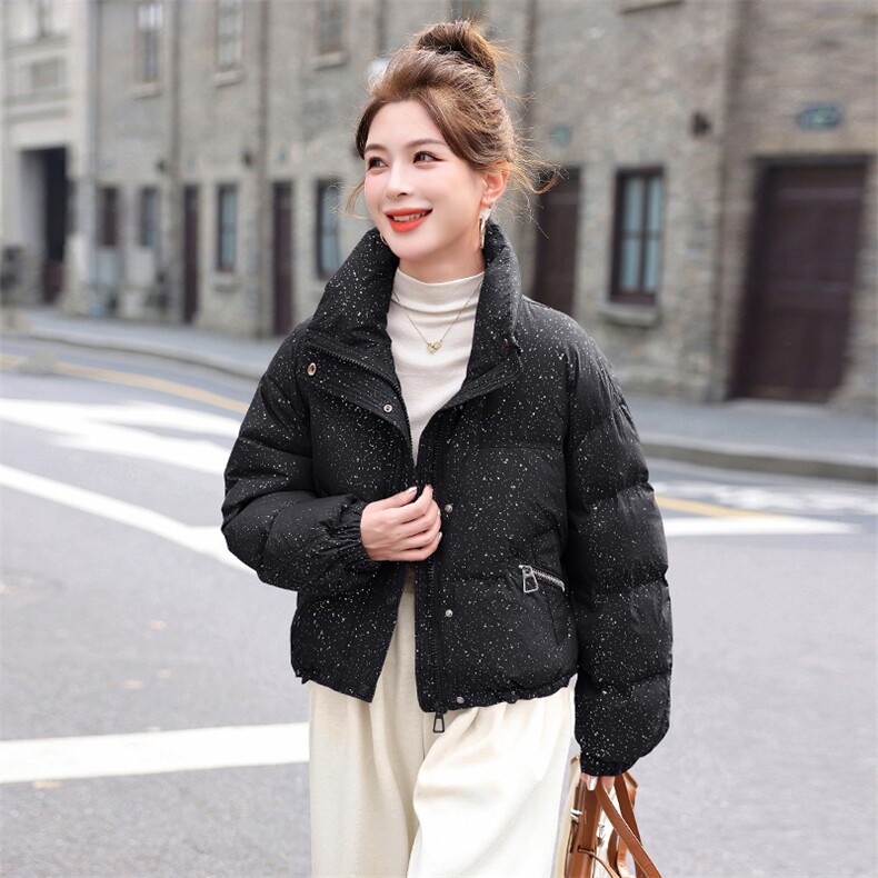 美拉德洋气时尚短款立领羽绒服女2025秋冬季新款小个子白鸭绒外套,女装羽绒服,意芙