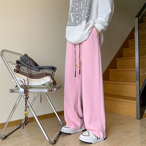 8XL-M 特大码港风阔腿裤男垂感拖地裤休闲裤子宽松运动裤K935P40图片