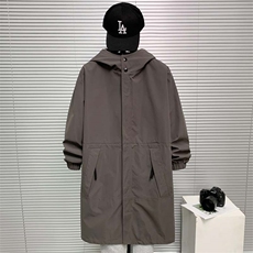 秋冬连帽时尚休闲宽松中长款风衣外套FY022-P115控158XZ402-2货足，男装风衣，星座402-2