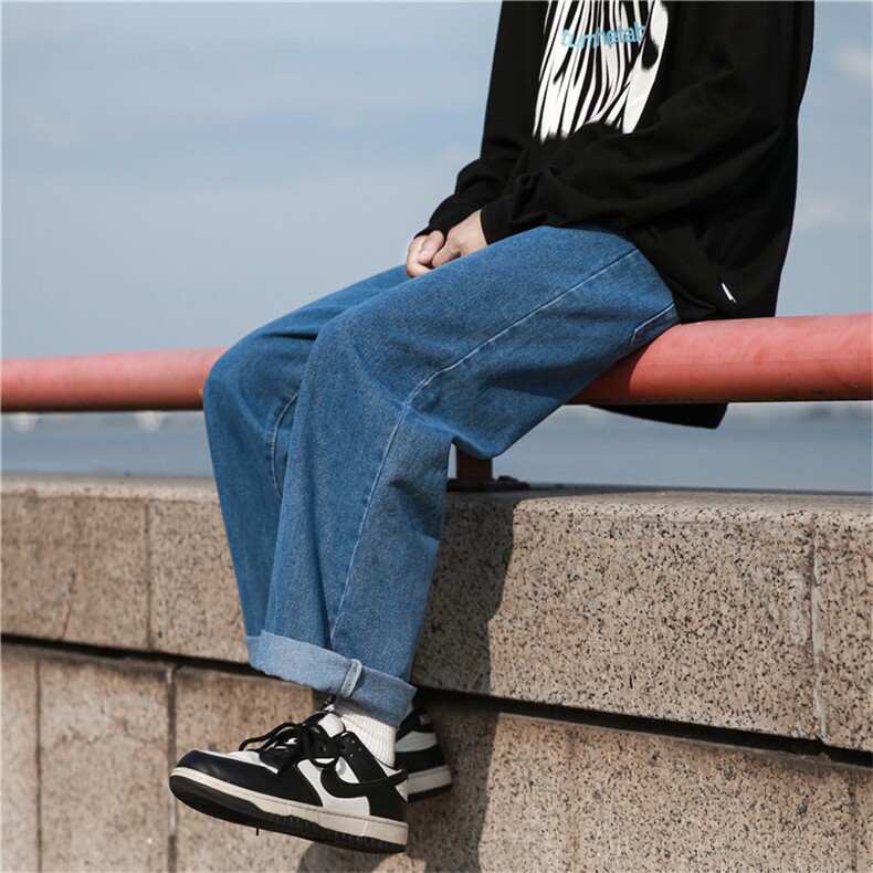 四季款cityboy宽松直筒拖地牛仔裤,男装牛仔裤,电商D325