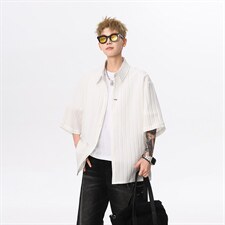 现货夏新男潮短袖小众高级褶皱感设计衬衫上衣513DC3538P30，男装T恤，星座513