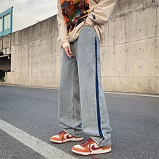 高街复古牛仔裤男潮牌宽松直筒裤ins休闲潮流个性阔腿裤K3230-P42，男装牛仔裤，星座412