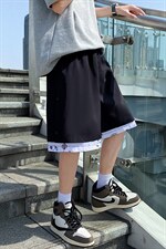 夏季假两件排扣短裤宽松直筒五分裤A125-6607-P35，男装牛仔裤，电商A125