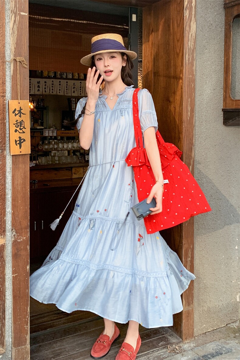 【现货主推】25夏法式重工度假风连衣裙2C372-811-P160控228,女装连衣裙,2C372