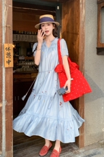 【现货主推】25夏法式重工度假风连衣裙2C372-811-P160控228，女装连衣裙，2C372