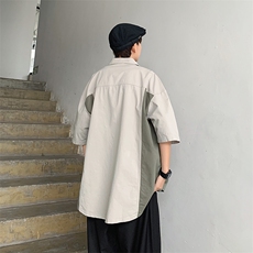 港风ins夏季潮流男士帅气短袖衬衫外套韩版慵懒风衬衣潮cs115-p35，男装衬衫，星座1008