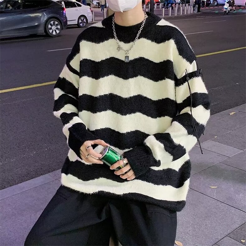 长袖男冬季套头潮流2022青春流行潮纯色宽松型针织衫GM235P53,男装针织衫/毛衣,星座1116-2