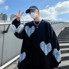 圆领毛衣男港味2023秋季复古日系针织衫鹿毛绒MY154P43，男装针织衫/毛衣，星座1116-2