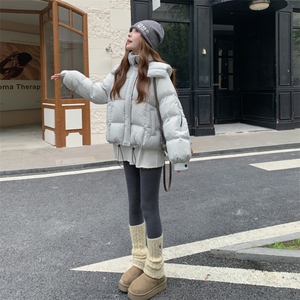 现货新款韩东大门加厚保暖羽绒服百搭连帽面包服图片