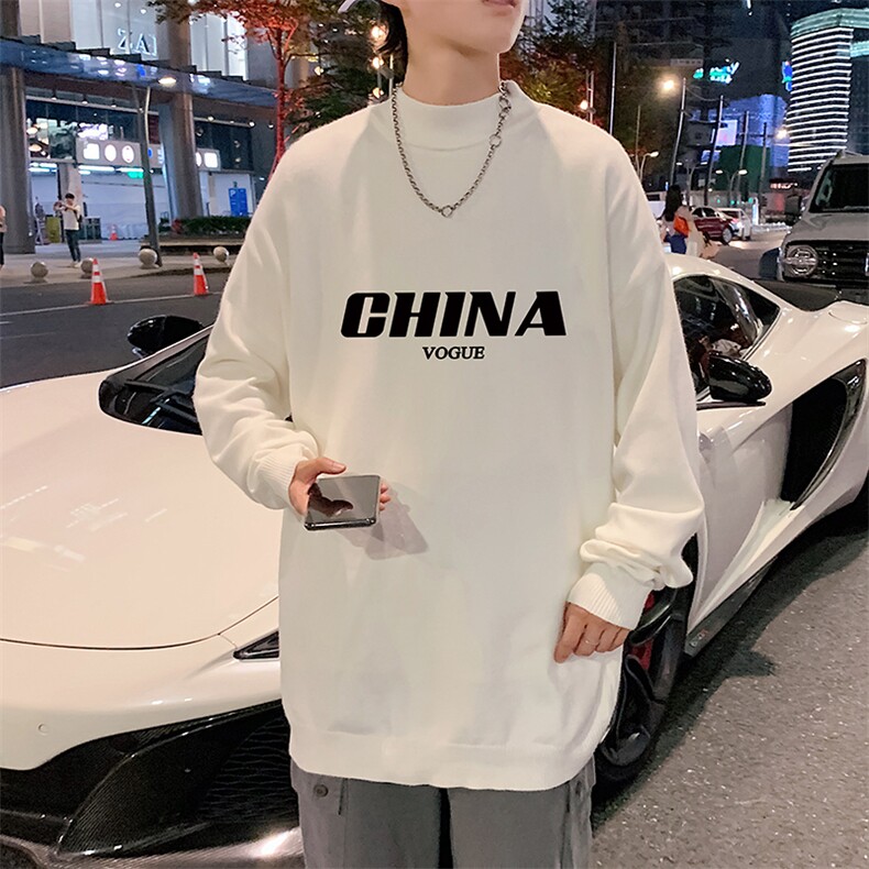 M18001-P45加绒款-P65半高领毛衣男士大码针织衫男毛线衣男,男装针织衫/毛衣,电商A040