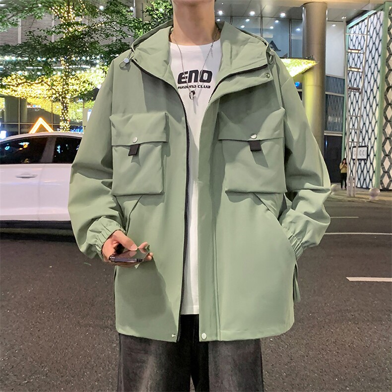 休闲拉链夹克情侣冲锋衣防风衣连帽外套JK451p75,男装夹克,电商D315