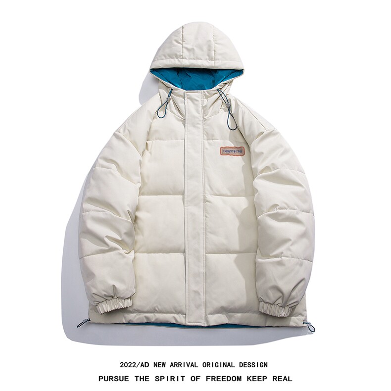 白底23新款冬季时尚百搭宽松连帽棉服外套MY155P115控148,男装棉衣,电商A247-1