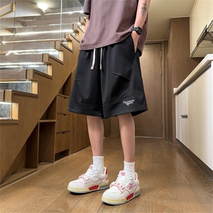 2025巨好看的短裤男士大码独特漂亮五分裤青少年宽松阔腿休闲中裤图片