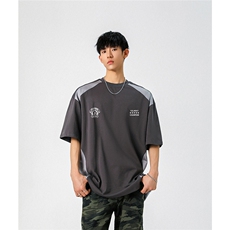 凉感双色拼接设计羽毛球球服大码M-5XL短袖T恤男DX78029P50控78，男装T恤，星座227-7