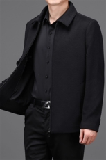 冬季新款羊毛大衣中年男翻领外套中长款休闲风衣HM8903-P380，男装毛呢大衣，电商B212（原钱塘6029）