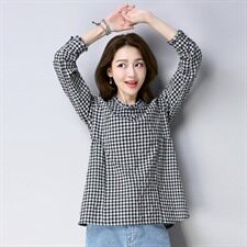 宽松潮流休闲长袖时尚气质清纯圆领长袖T恤2021年春季，女装T恤，小林双子