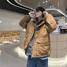 潮牌假两件棉服男冬季潮流工装棉衣男款2024新款男士冬装外套Y18，男装棉衣，星座506