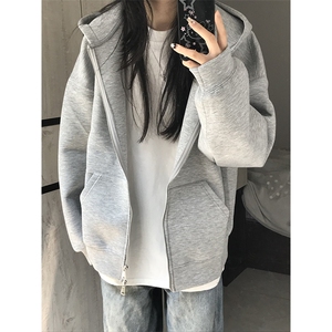 抖音得物高品质二开350克秋冬双头双拉链卫衣开衫外套W74图片