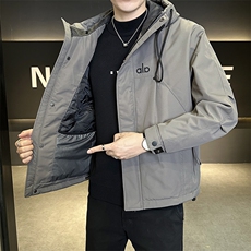 秋冬新款二棉加棉夹克连帽冲风衣男士外套棉服7M23-P120，男装夹克，星座703-1